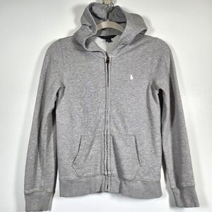 Polo Ralph Lauren Heather Gray Sweatshirt Full Zip Hoodie Jacket Big Boys Large